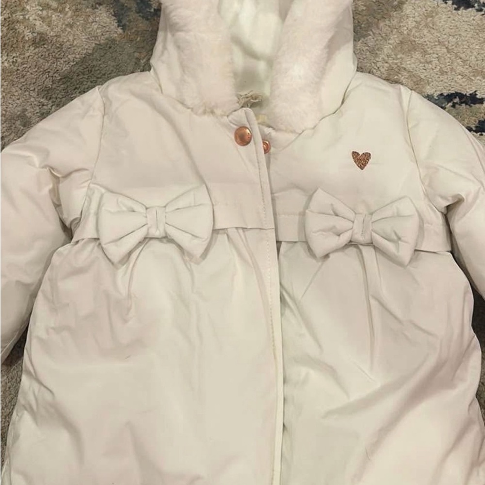 Next Baby Soft White Hooded Jacket